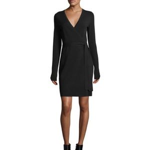 Diane Von Furstenberg Black Wrap Dress Sz 8